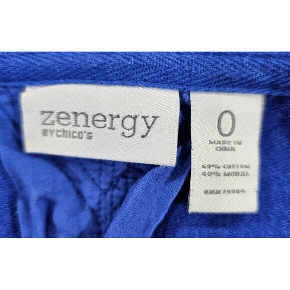 Zenergy By Chico’s Jacket Full Zip Hoodie Lightweight Blue WOMENS SIZE 0 (XS) - Picture 7 of 10